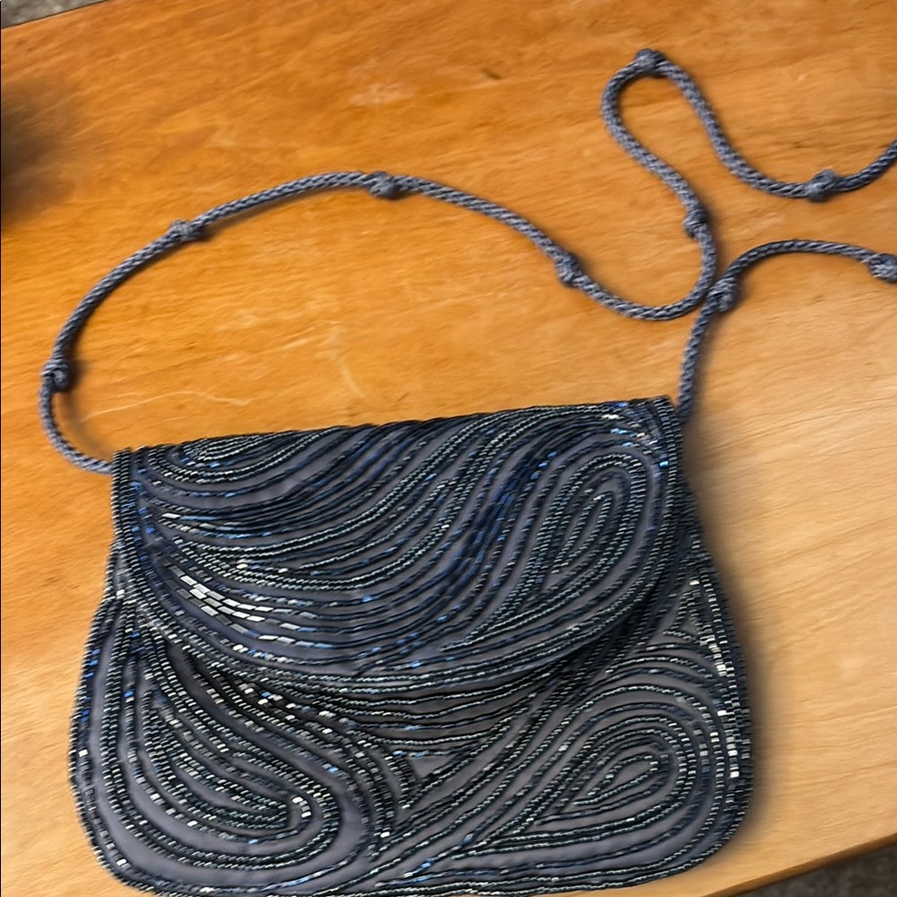 Elegant Black Beaded Women's Bag